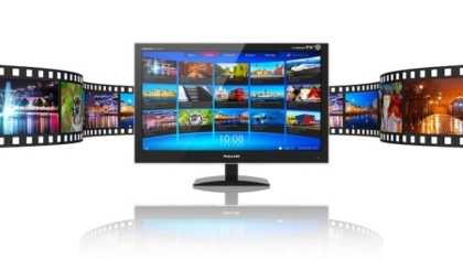 Media telecommunications and streaming video concept